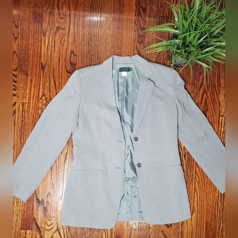 J. Crew Women's Vintage 100% Silk Classic Aquamarine Women's Blazer Size 00